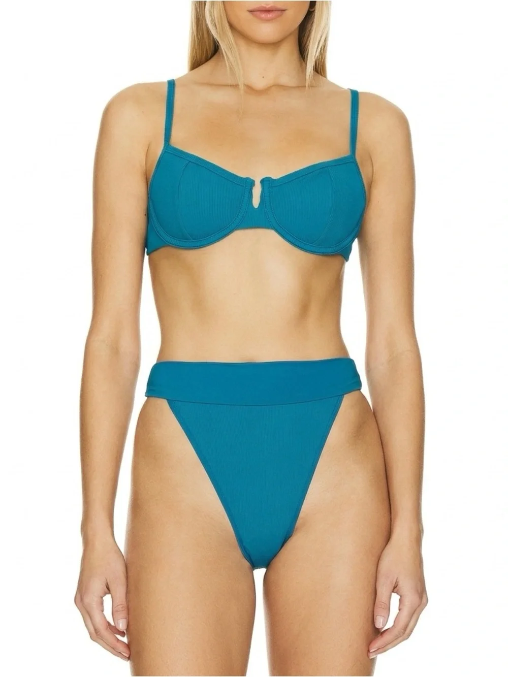 L*Space Bikini Set Hunter Top & Lola Bitsy Bottom Blue Small/Medium Resortwear